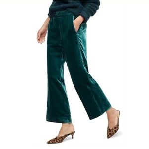 J. Crew Peyton Velvet Pull On Pant in Spicy Jade